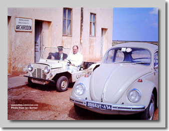 John Christie (?) & Ron Crowell in the KLA Moke - Benina Airport (Benghazi) Libyan Hadj Feb 1968